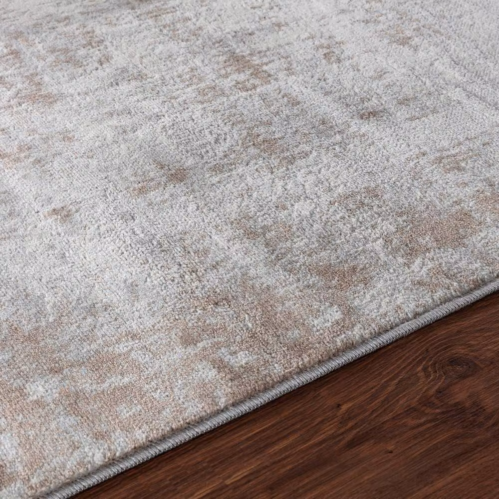 Livabliss Floransa Abstract Modern Marble Living and Dining Room Rug in Beige, W: 200 cm, D: 275 cm – 2