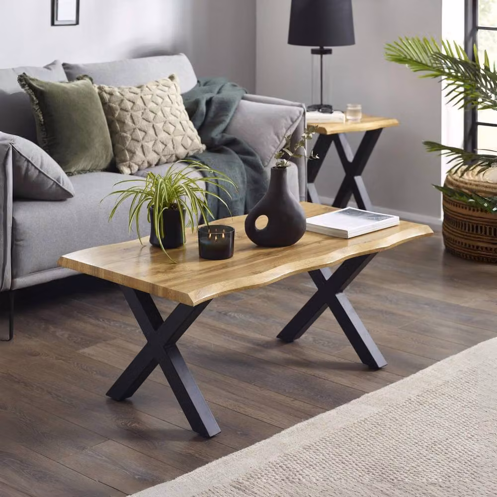 Cheshire Fairmont Contemporary Rectangular Coffee Table in Oak and Black – 1