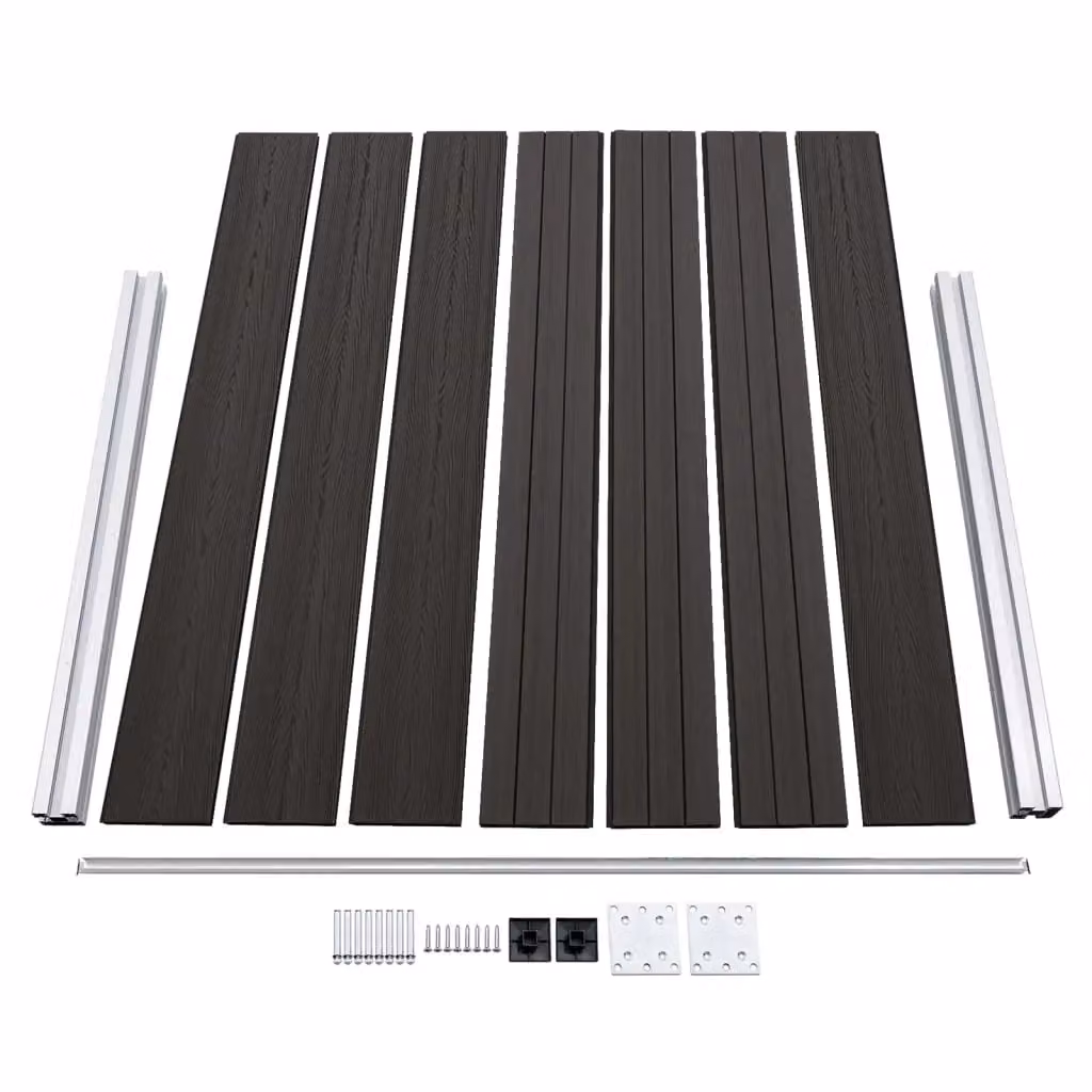 Berkfield Home WPC Fence Panel, Grey, H 180 cm x W 146 cm – 2