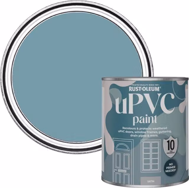 Rust-Oleum UPVC Paint in Satin Finish, Pacific State Blue, 0.75 l