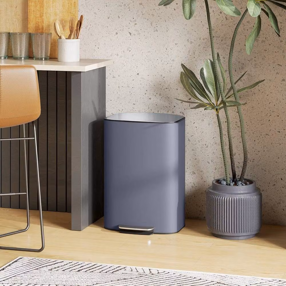 KORVIXA Grey Pedal Bin with Soft-Close Lid and Removable Inner Bucket, Height: 100 cm – 3