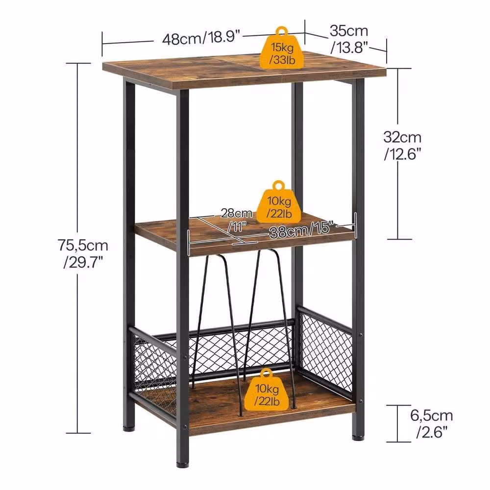 FORGEVIO Industrial Record Player and Turntable Stand in Brown and Black – 2