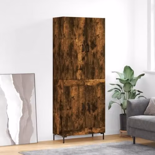vidaXL Modern Highboard Sideboard in Smoked Oak, W/D/H: 180 x 46.4 x 69.5 cm – 2