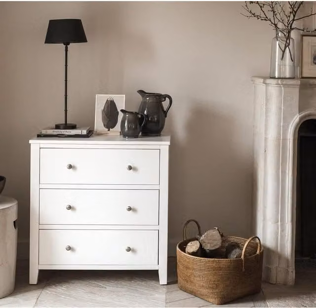 Brooklyn 3 Drawer Modern Chest in White and Black with Dovetail Construction