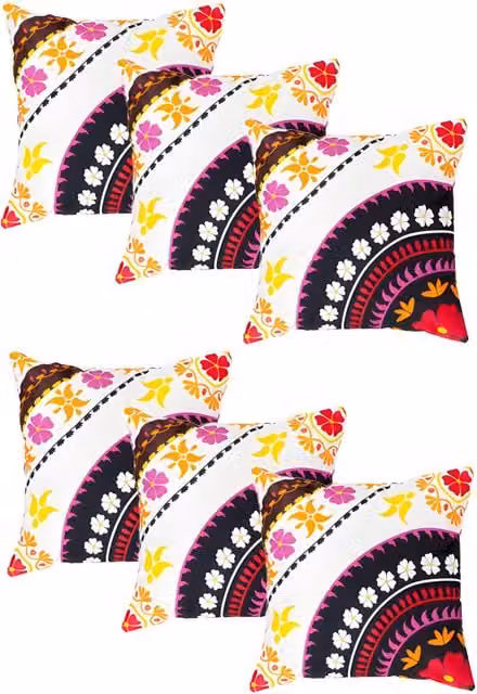 Gardenista Floral Printed Outdoor Scatter Cushion in Pink and Multicolour, Pack of 6