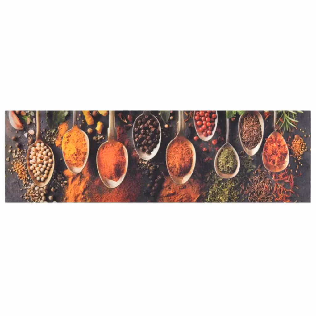 Berkfield Home Washable Spoon and Spices Kitchen Rug, Multicolour, W: 45 cm, L: 150 cm – 2
