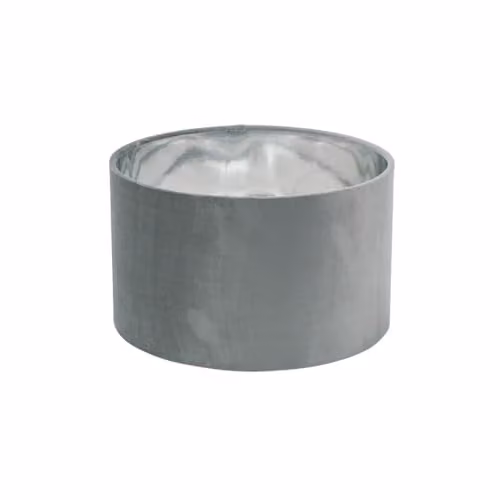 ValueLights Reni Small Cylinder Pendant Shade in Grey Velvet with Chrome Inner and Warm White Bulb, Width: 25 cm – 1