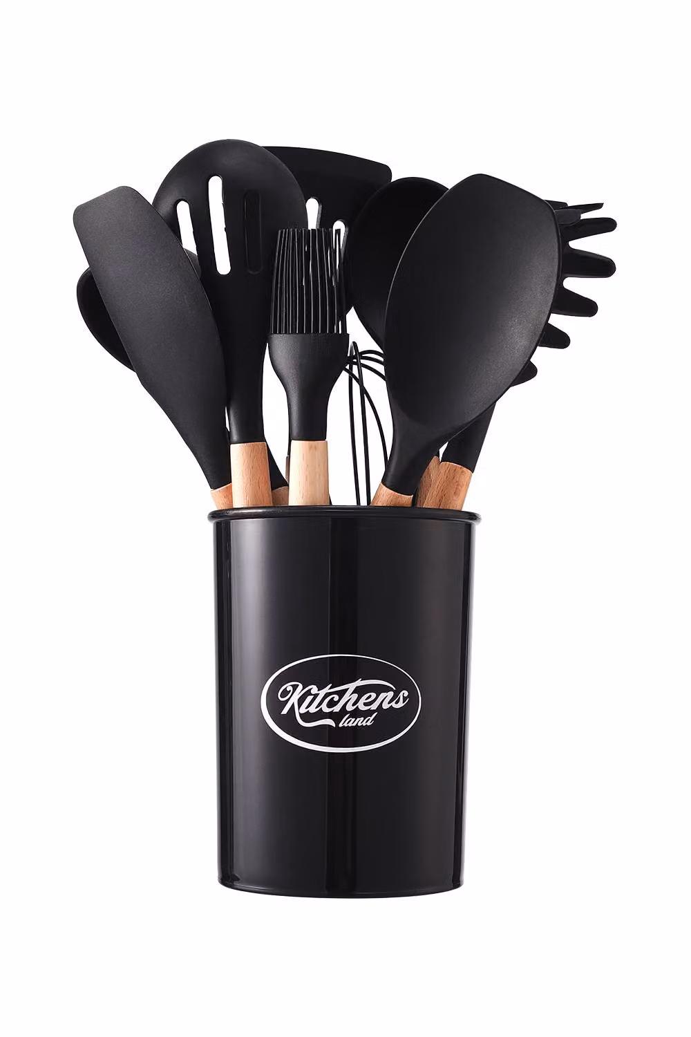 Garden Sanctuary 11-piece Black Silicone Kitchen Utensil Set for Nonstick Cookware – 4