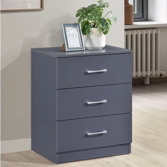 Swish Furniture Highbury 3 Drawer Chest in Grey