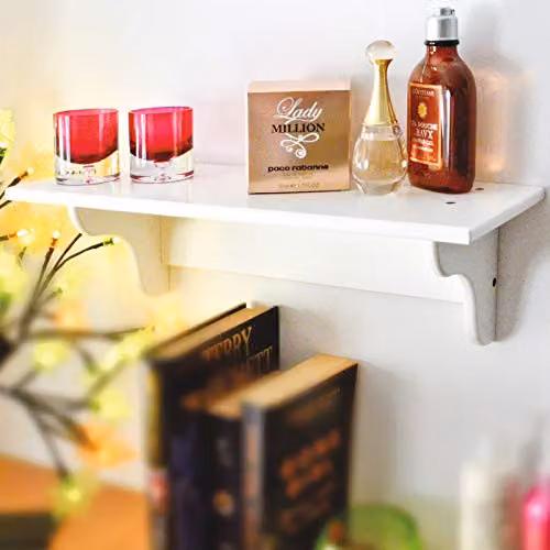 Burwells White MDF Wall Mounted Bookshelf – 1