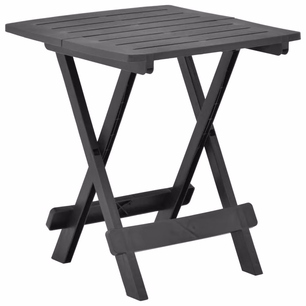 Berkfield Home Durable Folding Garden Table in Anthracite Plastic, W/D/H: 45 x 43 x 50 cm – 2