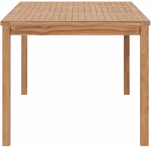 Berkfield Home Beautiful Garden Dining Table in Brown Solid Teak Wood, W/D/H: 180 x 90 x 77 cm