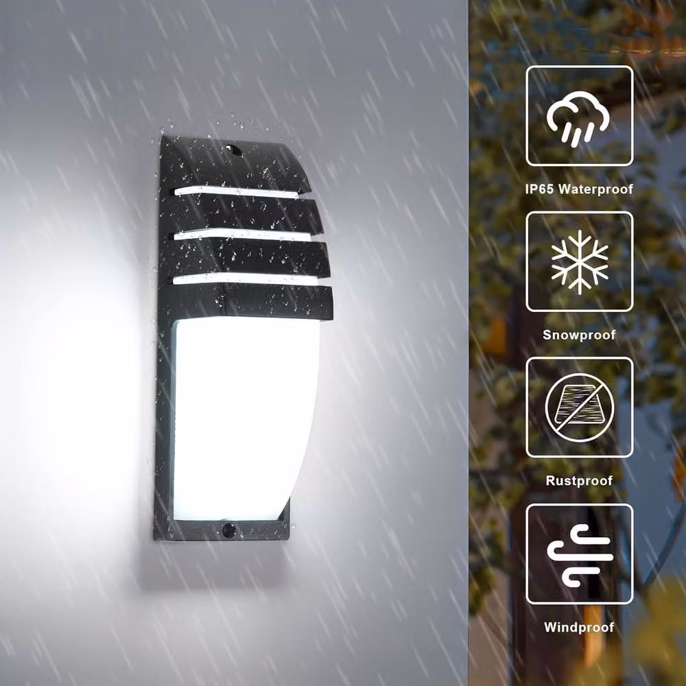Goeco 2 Pack Modern Up and Down LED Wall Lights in Black, 12 W, 6500 K, IP65 Waterproof – 2