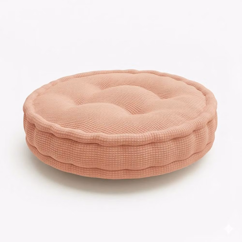Snug City Round Teddy Fabric Booster Cushion in Pink, W/D/H: 45 x 45 x 45 cm – 2