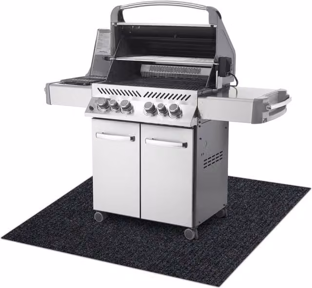 RugsX Protective Grill Mat Rug in Grey and Multicolour, W/D: 120 x 150 cm