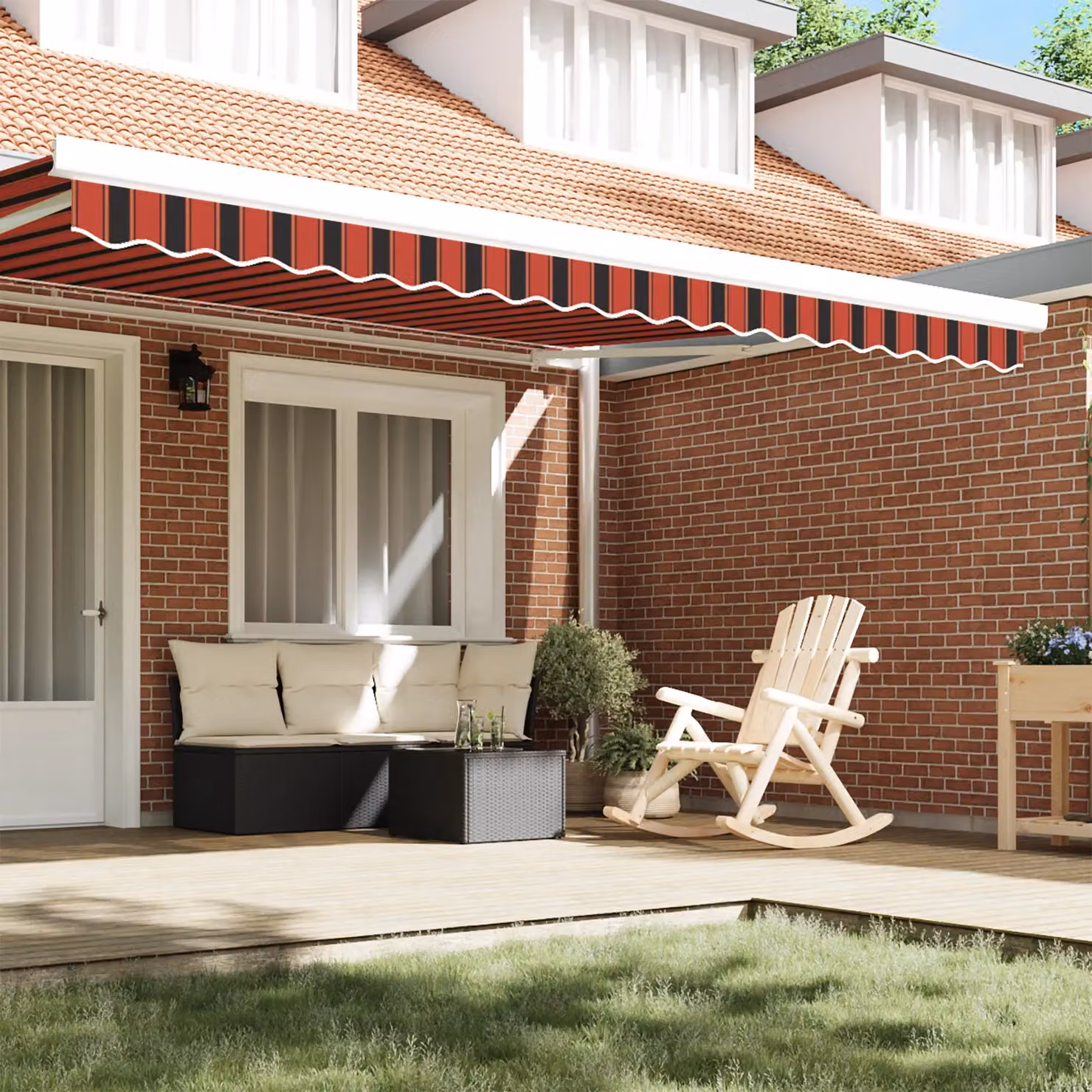 Berkfield Home Multicolour Awning Valance for 4.5 m Frame, W: 4.3 m, H: 0.2 m – 3