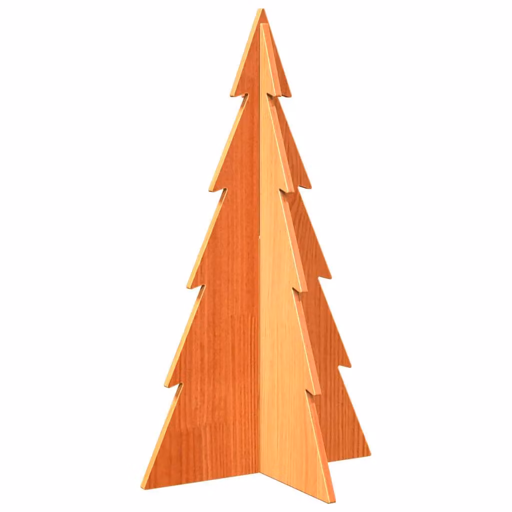 Berkfield Home Rustic Wooden Tabletop Christmas Tree in Wax Brown, Height: 80 cm – 2