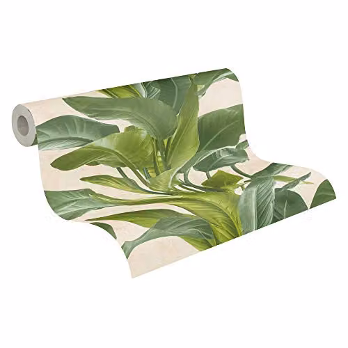 A.S. Création Botanical Garden Floral Wallpaper in Cream and Green – 1