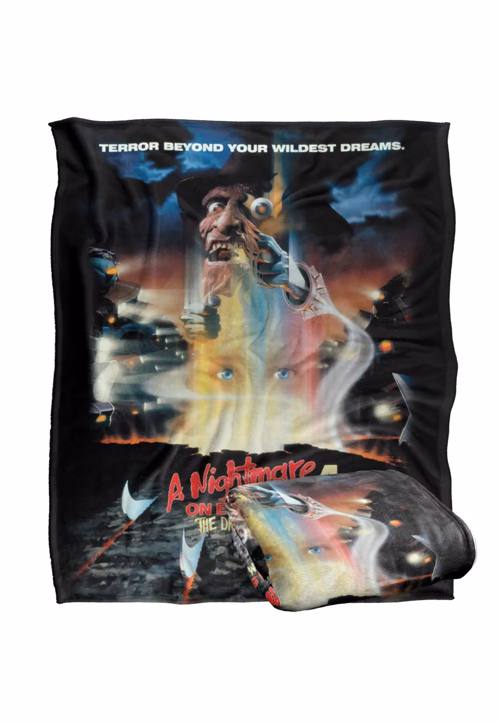 Nightmare On Elm Street Super Soft Throw Blanket, White and Multicolour, W: 152 cm, D: 127 cm – 2
