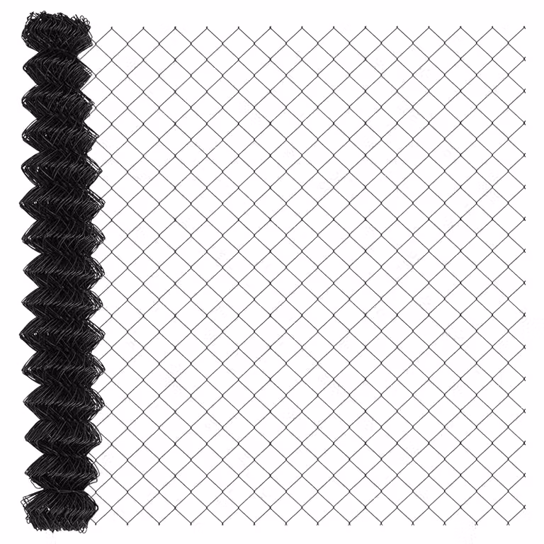 Berkfield Home Grey PVC Coated Galvanised Steel Chain Link Fence, W: 10 m, H: 1.5 m