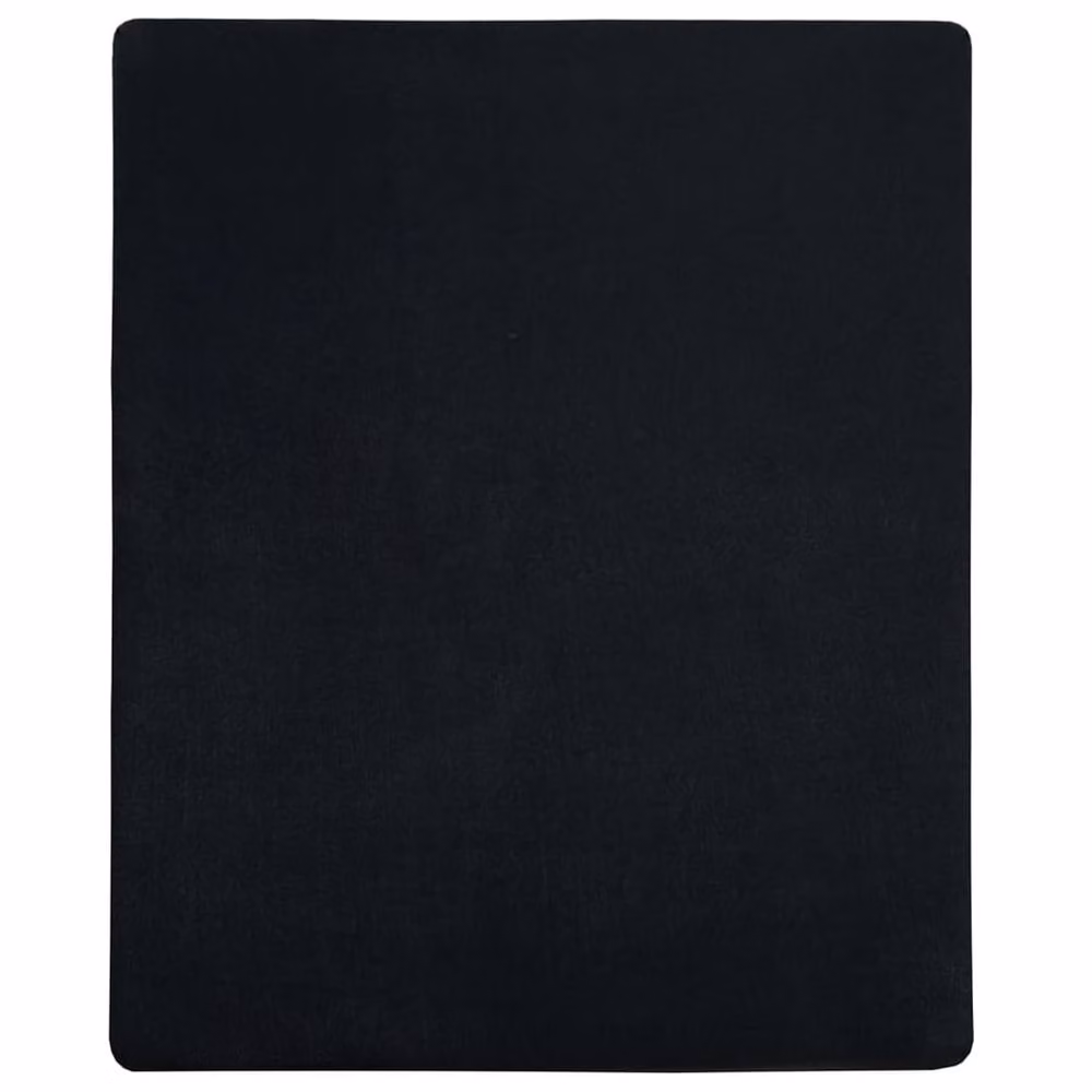 Berkfield Home 2-Piece Black Cotton Jersey Fitted Sheets, W: 160 cm, L: 200 cm – 3