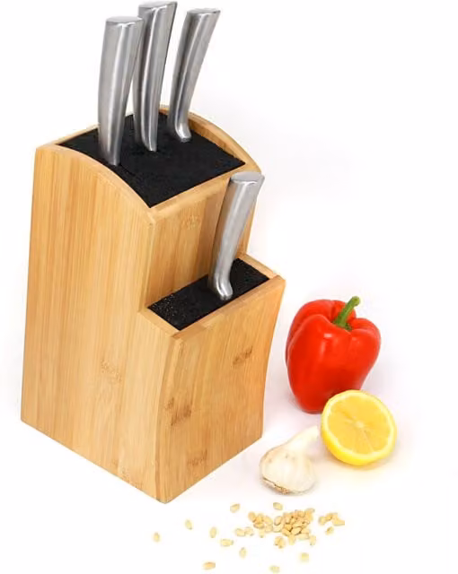 Maison & White Brown Bamboo Knife Block