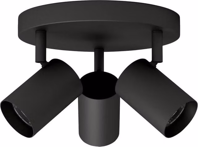 First Choice Lighting Eden Black Round Adjustable 3 Light Bathroom Spotlight – 1