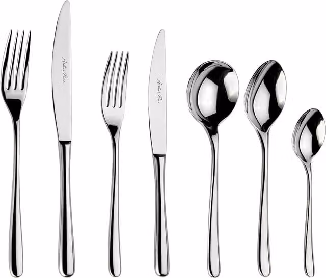 Arthur Price Signature Warwick 56 Piece Stainless Steel Cutlery Set for 8 People in Silver – 1