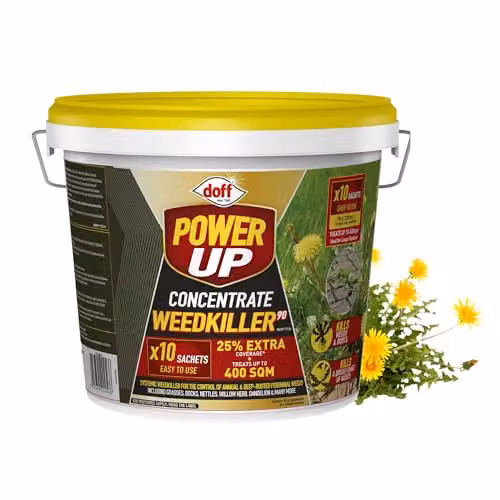 Doff Power Up Concentrate Weedkiller 90, 10 x 100ml Sachets for Weeds and Grass – 1