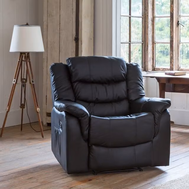 Artemis Home Almeira Manual Reclining Armchair in Brown Synthetic Leather