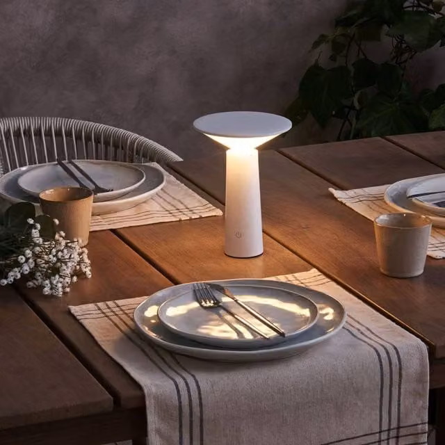 Wyld and Coco White Metal Table Lamp with Wireless Touch Dimmer – 1