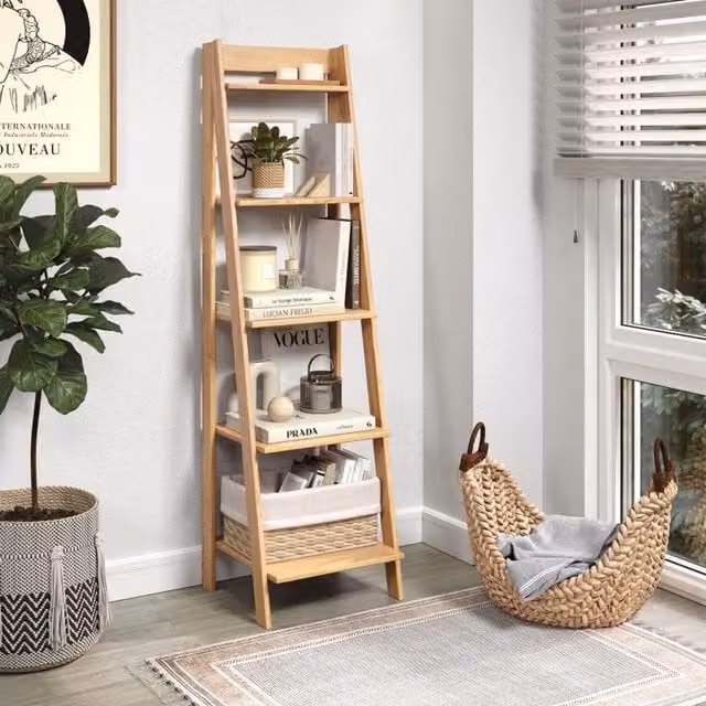 Mercers Furniture Scandinavian Ladder Bookcase, Brown
