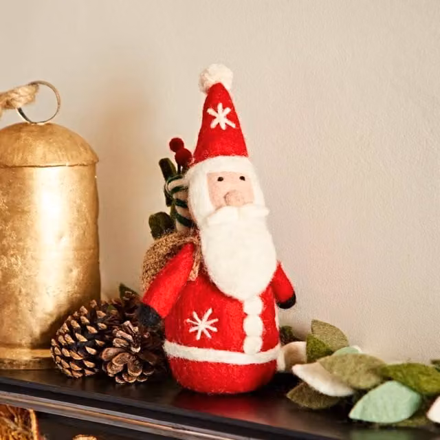 Paper High Red Felt Standing Santa Christmas Tabletop Decoration