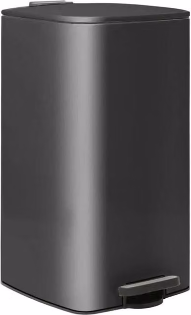 EONLION Black Square Steel Kitchen Pedal Bin with Soft Close, Height: 100 cm, Width: 50 cm, Depth: 61 cm