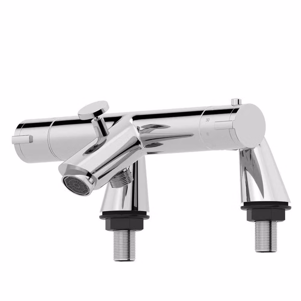 NESTLUNE Chrome Deck Mounted Bath Shower Mixer with Handset – 3