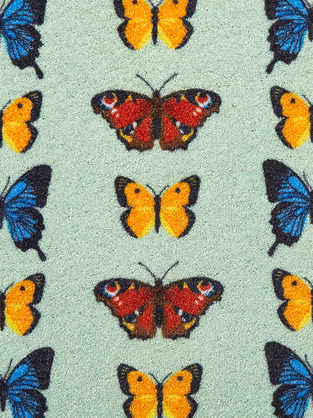 Artsy Mats Butterfly Pattern Washable Non-Slip Indoor Doormat, Light Green, W: 80 cm, D: 50 cm – 2