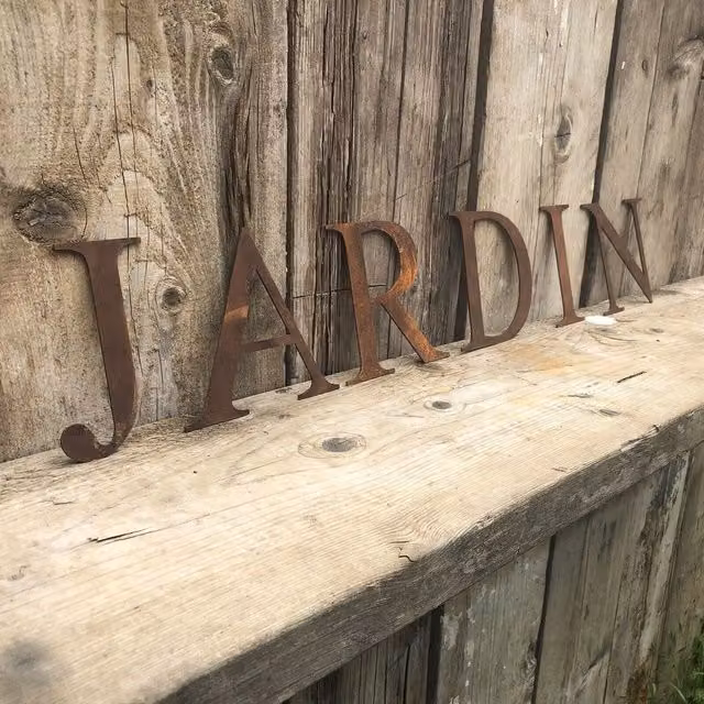 RW Norfolk Personalised Metal Garden Sign in Rustic Brown Steel