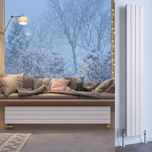 Terma White Steel Single Panel Wall Mounted Radiator H 180 cm x W 29.2 cm