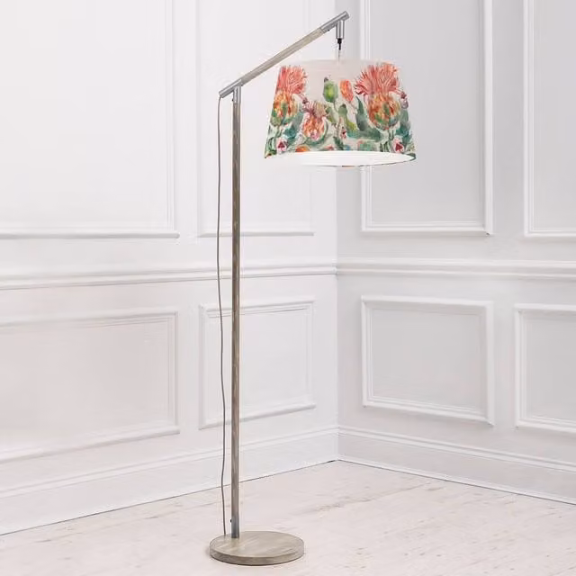 Voyage Maison Quintus Floor Lamp with Thistle Lampshade in Grey and Multicolour