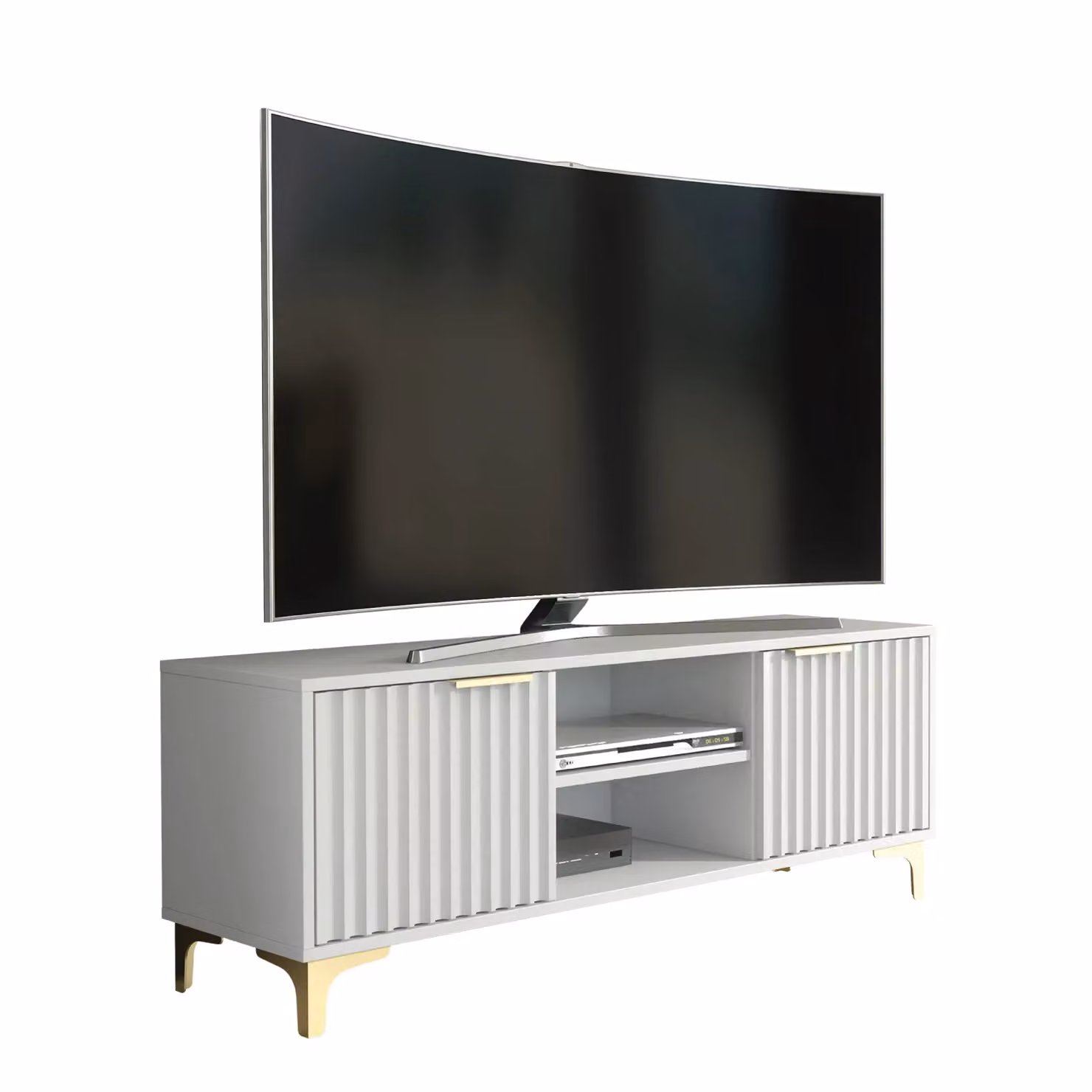 Creative Furniture Tide Crest Modern Fluted TV Unit in Gold, Grey or White, W/D/H: 120 x 35 x 45 cm – 4