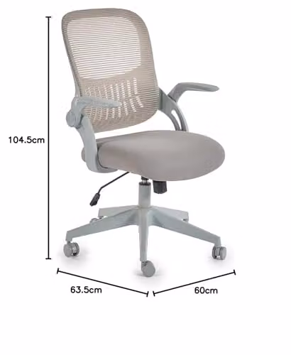 Julian Bowen Juno Grey Mesh Task Chair, H 104.5 x W 63.5 x D 60 cm – 2