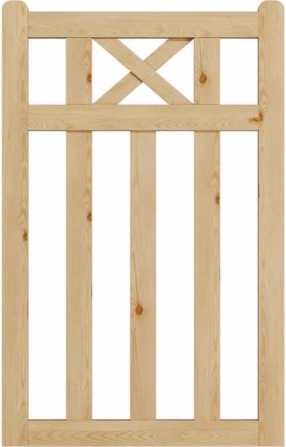 Darphe Traditional Wooden Fence Gate in Yellow, W: 120 cm, H: 76 cm