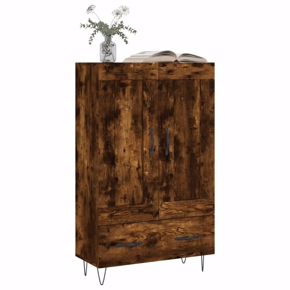 Berkfield Home Smoked Oak Highboard in Brown, W: 69.5 cm, D: 31 cm, H: 115 cm – 3