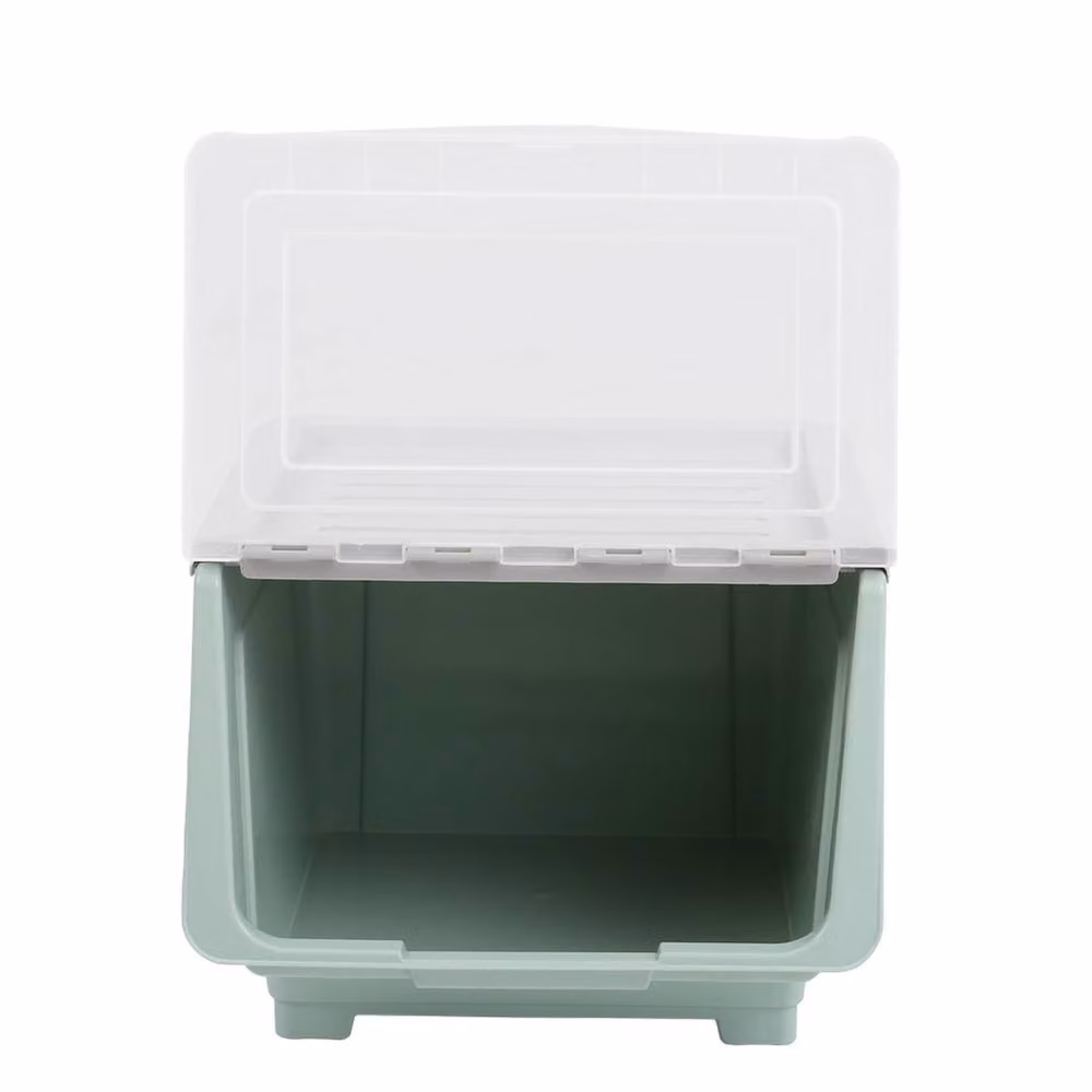 Garden Sanctuary Stackable Green Plastic Garden Storage Box with Lid and Wheels – 2