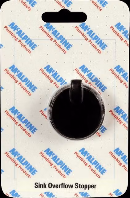 McAlpine Plastic Sink Overflow Stopper in Black – 1