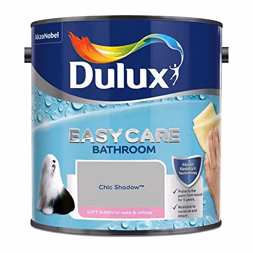 Dulux Easycare Bathroom Soft Sheen Emulsion Paint, Chic Shadow Grey, 2.5 l – 2
