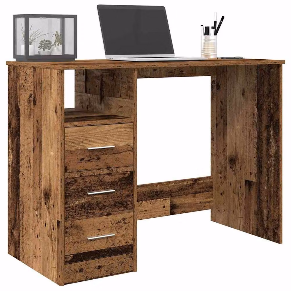 Berkfield Home Modern Writing Desk in Brown, Engineered Wood, W/D/H: 102 x 76 x 50 cm – 2