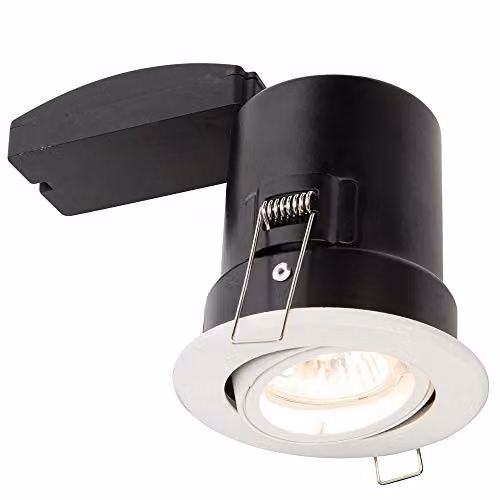 Loops White Recessed GU10 Ceiling Downlight with Adjustable Tilt and Dimmable Function