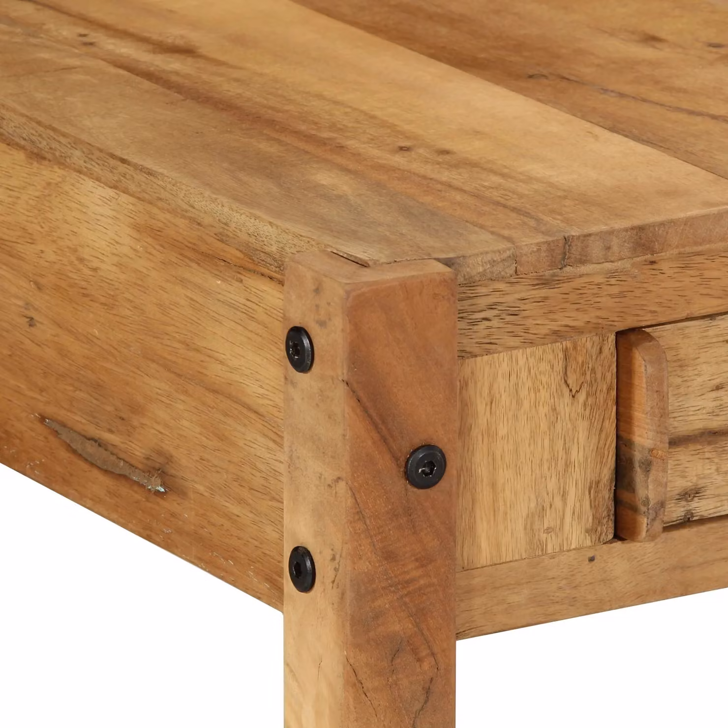 Berkfield Home Reclaimed Sheesham Wood Coffee Table in Brown, W/D/H: 110 x 55 x 35 cm – 4