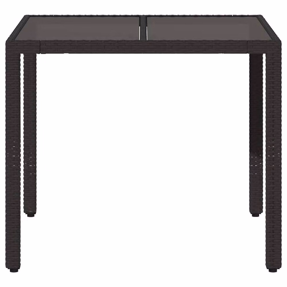 Berkfield Home Square Garden Table with Glass Top in Black, W/D/H: 90 x 90 x 75 cm – 4